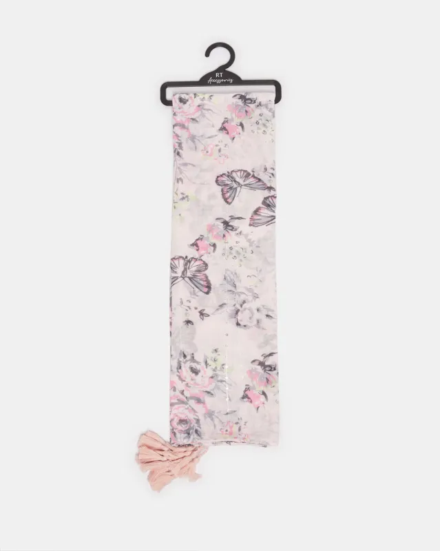 Girls Pink Printed Scarf sold by Redtag