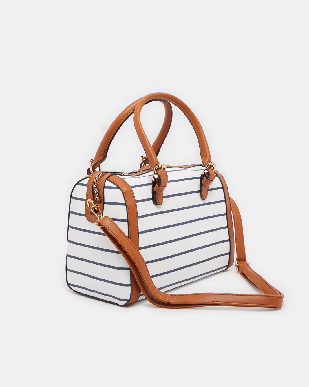 Women White Striped Bollin Bag sold by Redtag product image thumbnail 2