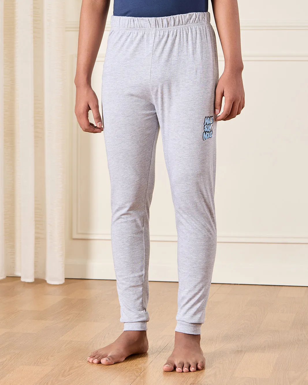 Senior Boys Navy And Grey Printed Pyjama Set (2 Piece) sold by Redtag product image thumbnail 3