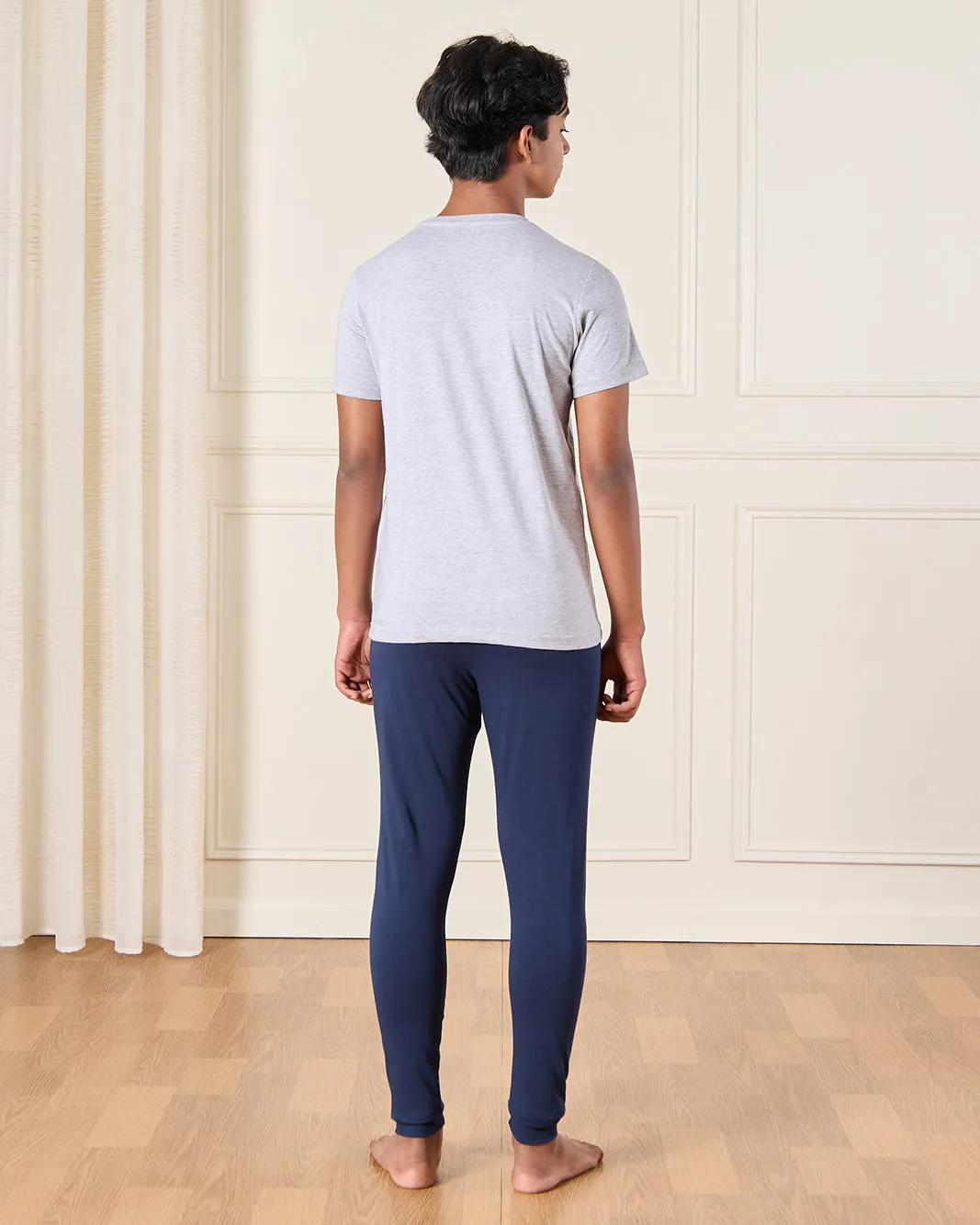 Senior Boys Grey And Blue Printed Pyjama Set (2 Piece) sold by Redtag product image thumbnail 4