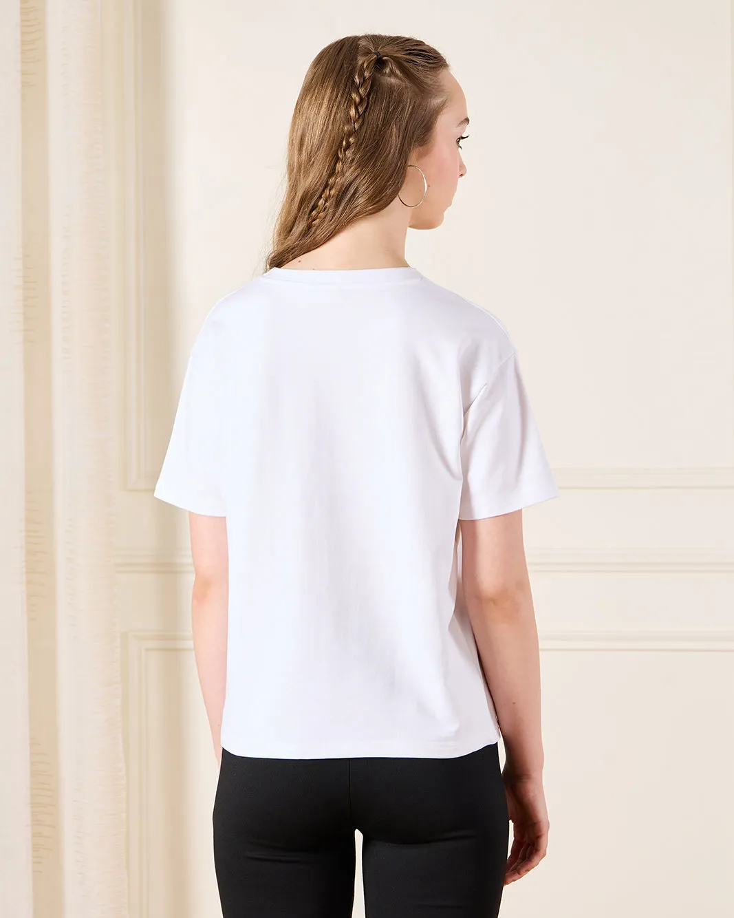 Senior Girls White Embellished T-shirt sold by Redtag product image thumbnail 3