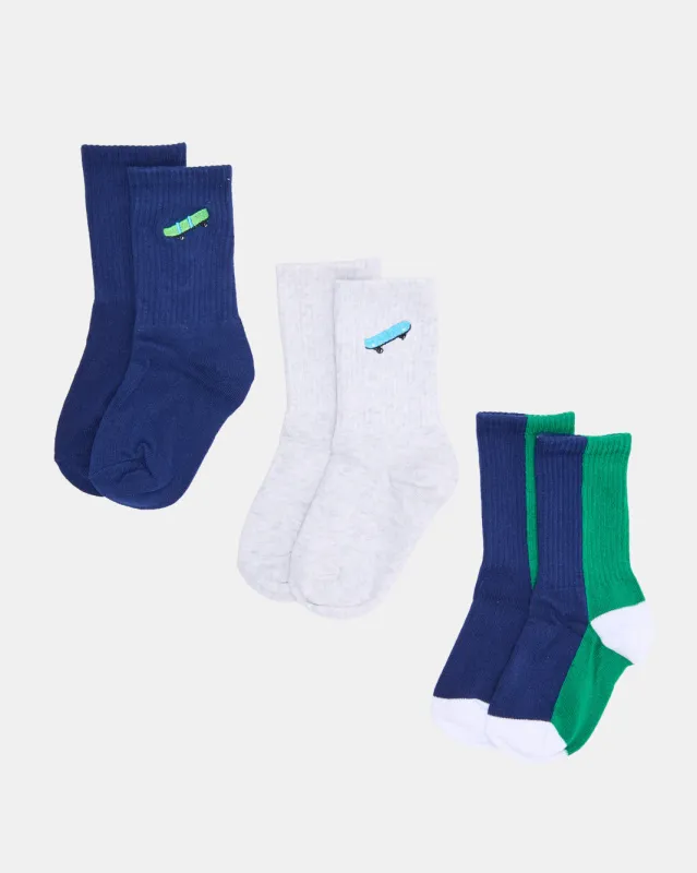 Boys Assorted Crew-Length Socks Set (Pack Of 3) sold by Redtag