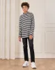 Senior Boys Black And Grey Striped T-Shirt sold by Redtag