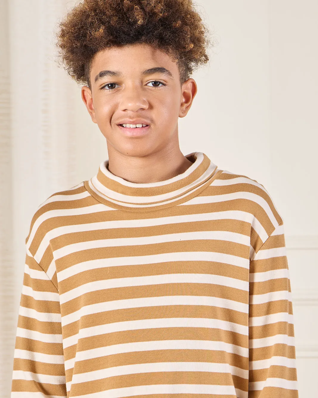 Senior Boys Mustard Striped T-Shirt sold by Redtag product image thumbnail 4