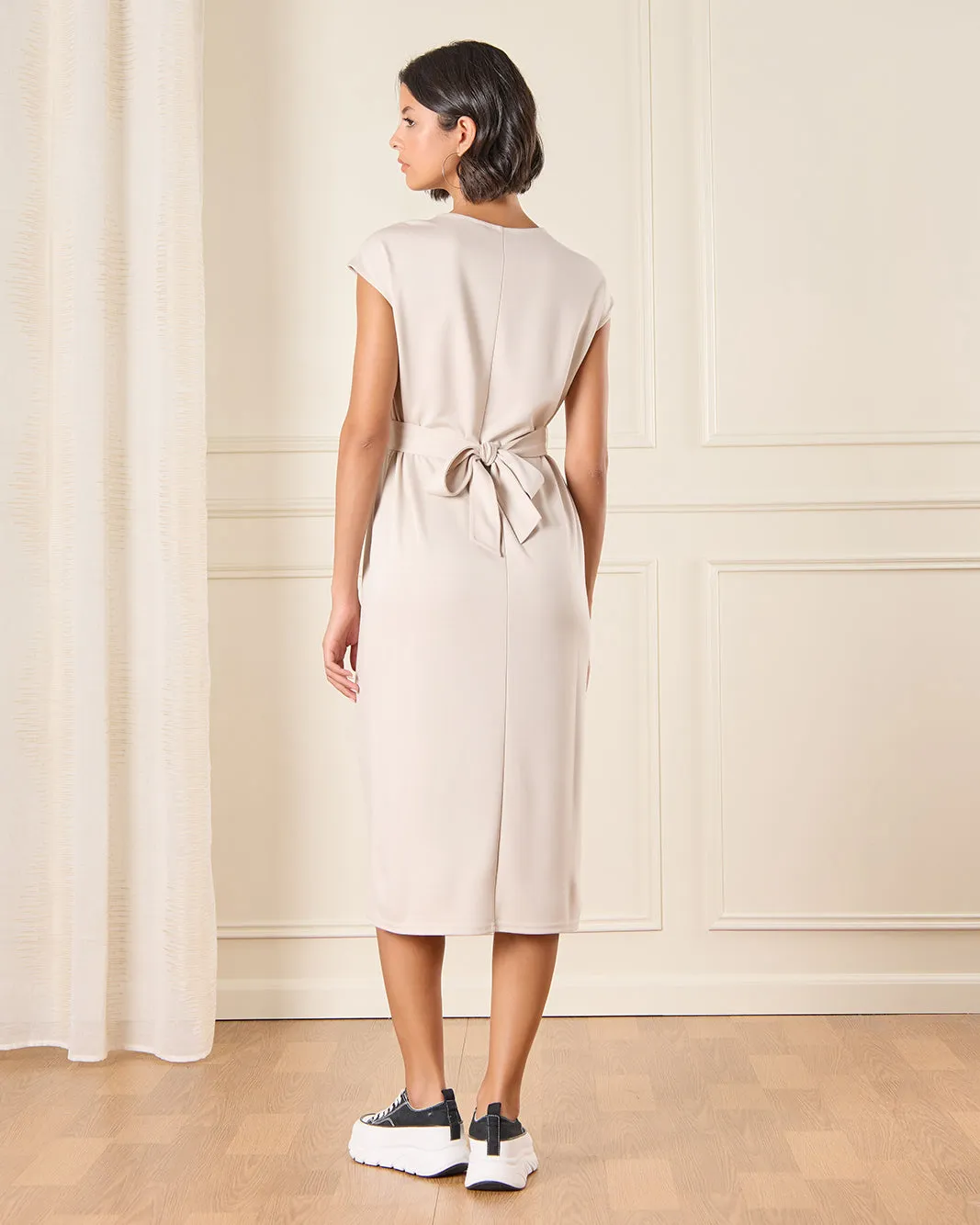 Women Beige Midi Dress sold by Redtag product image thumbnail 4