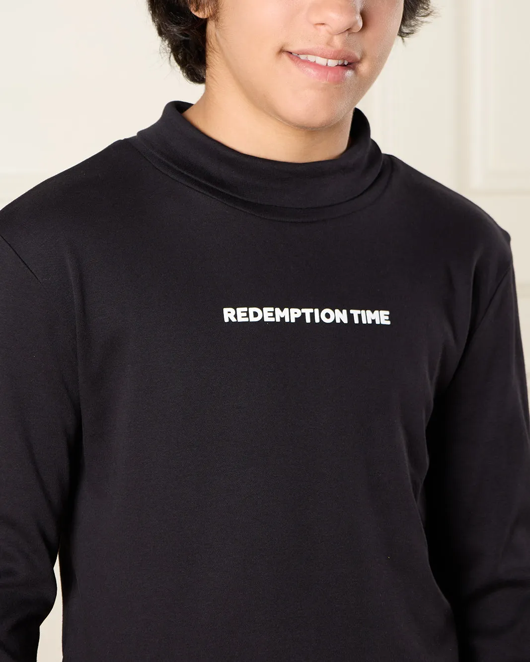 Senior Boys Black Printed T-Shirt sold by Redtag product image thumbnail 4