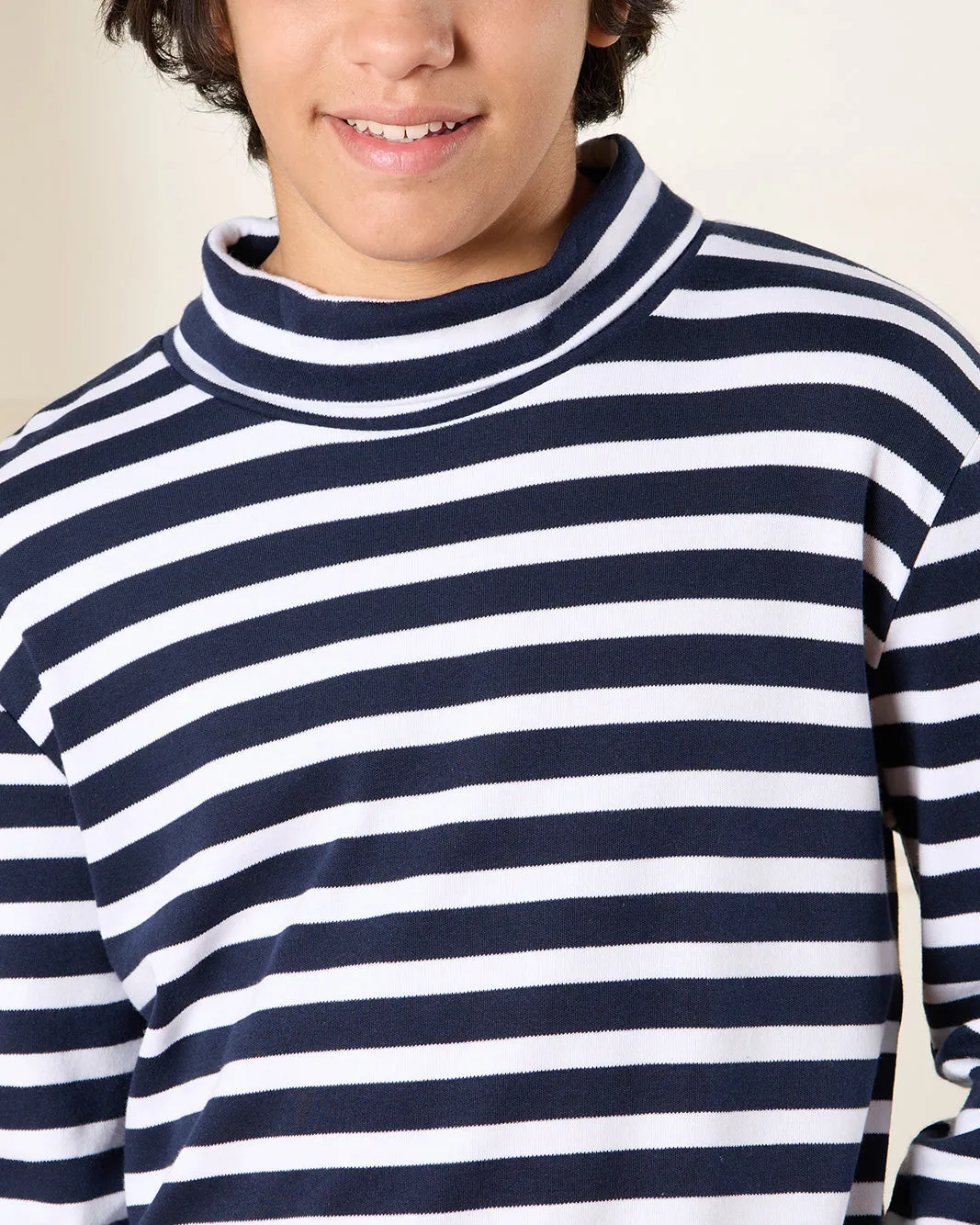 Senior Boys Navy And White Striped T-Shirt sold by Redtag product image thumbnail 4