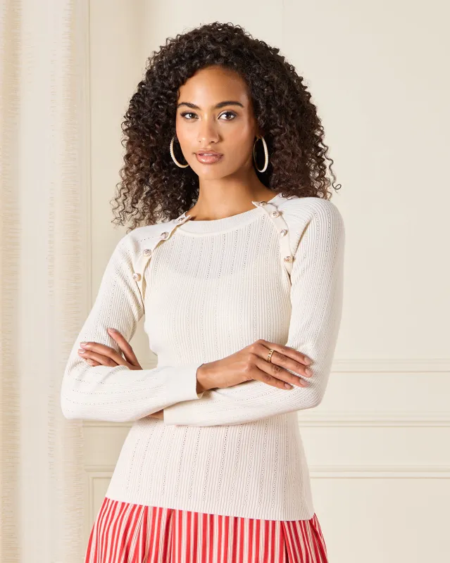 Women Cream Buttoned Long Sleeved Top sold by Redtag