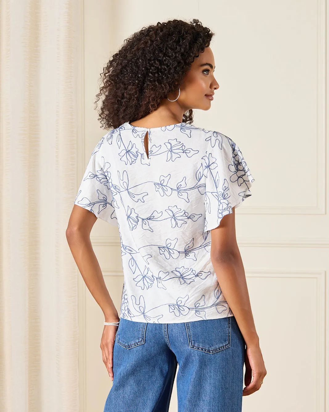 Women White Flutter Sleeve Blouse sold by Redtag product image thumbnail 3