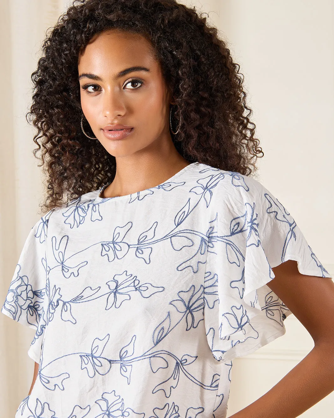 Women White Flutter Sleeve Blouse sold by Redtag product image thumbnail 4