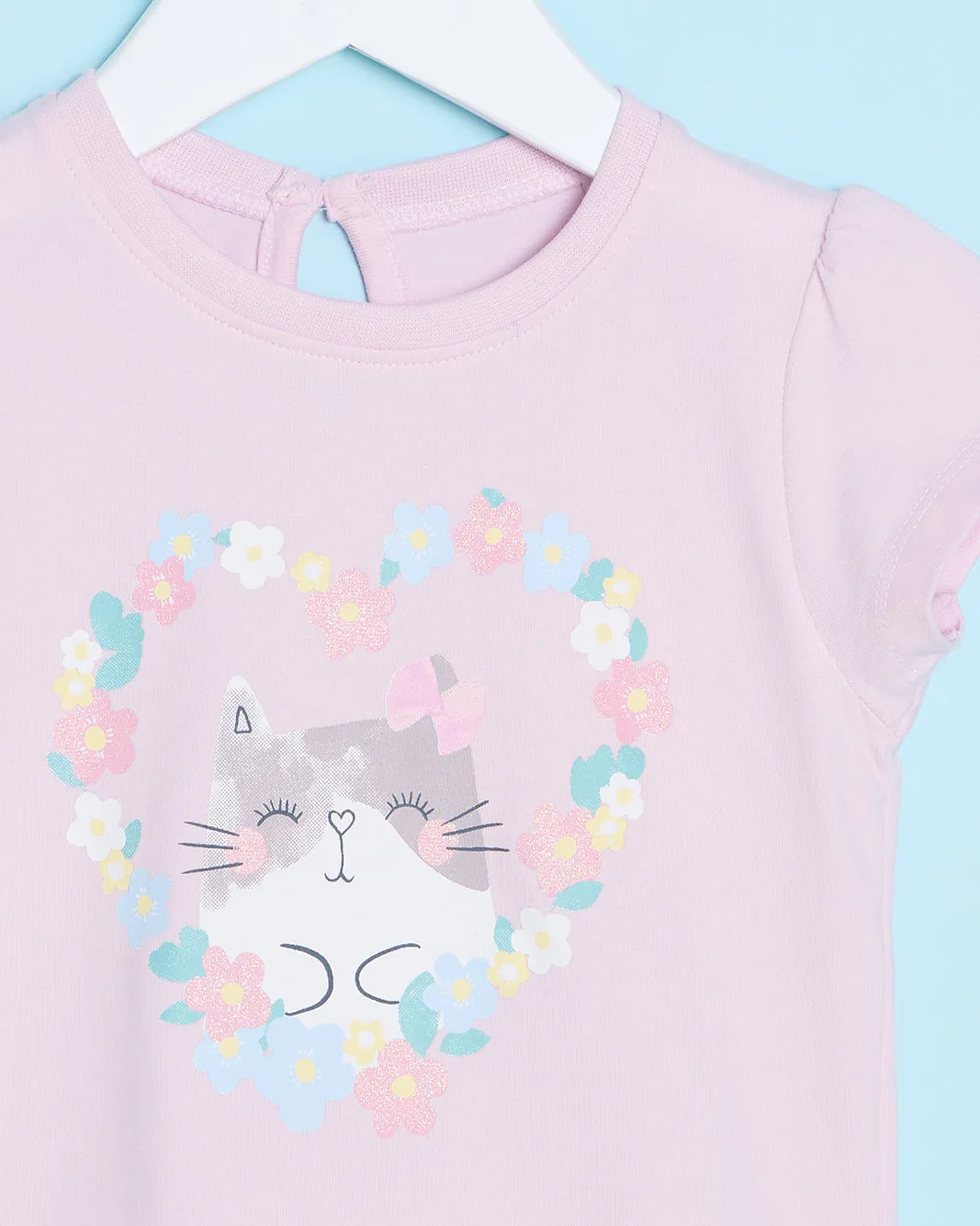 Infant Girls Lilac Placement Print T-Shirt sold by Redtag product image thumbnail 2