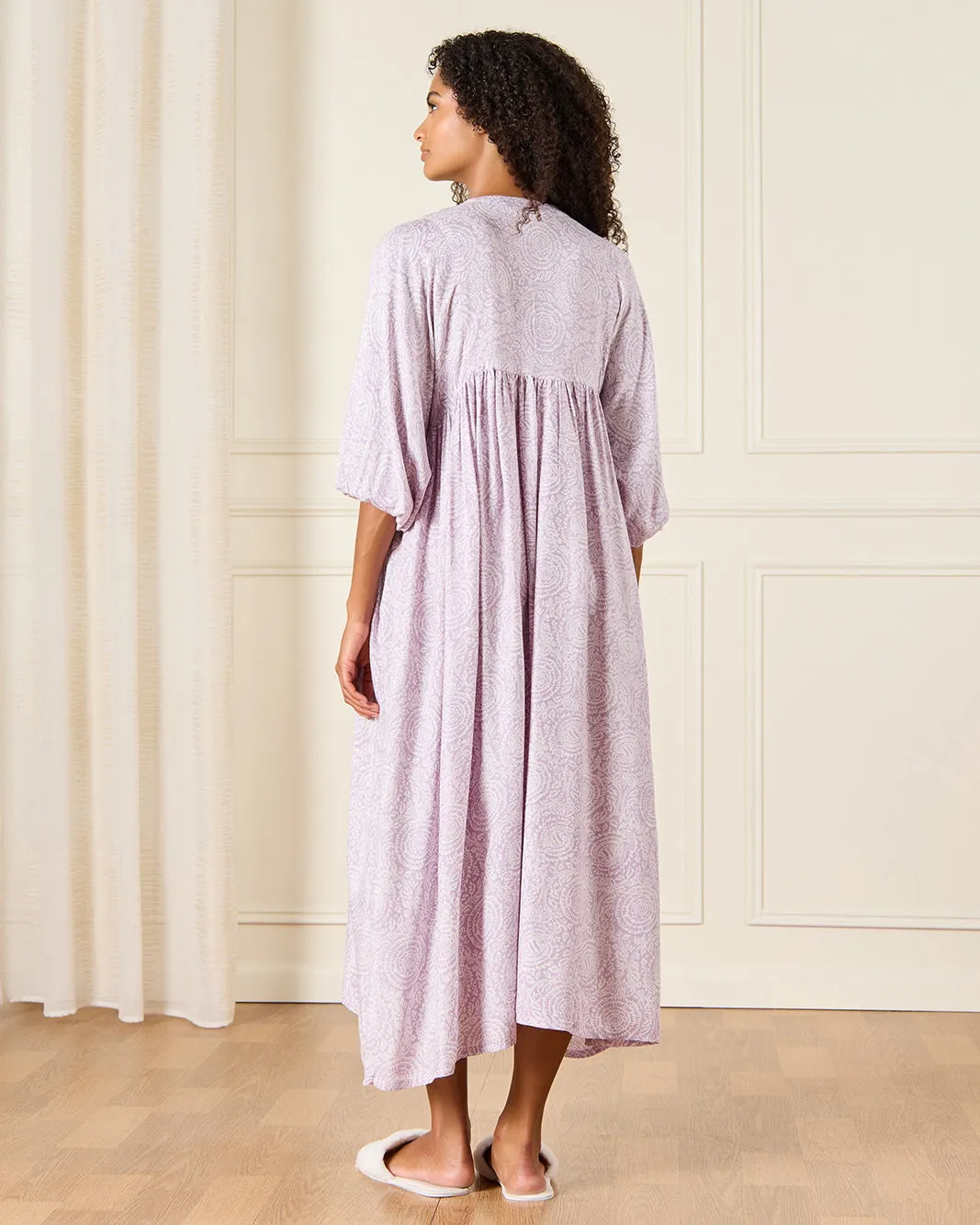 Women Lilac Allover Printed Kaftan Nightgown sold by Redtag product image thumbnail 3