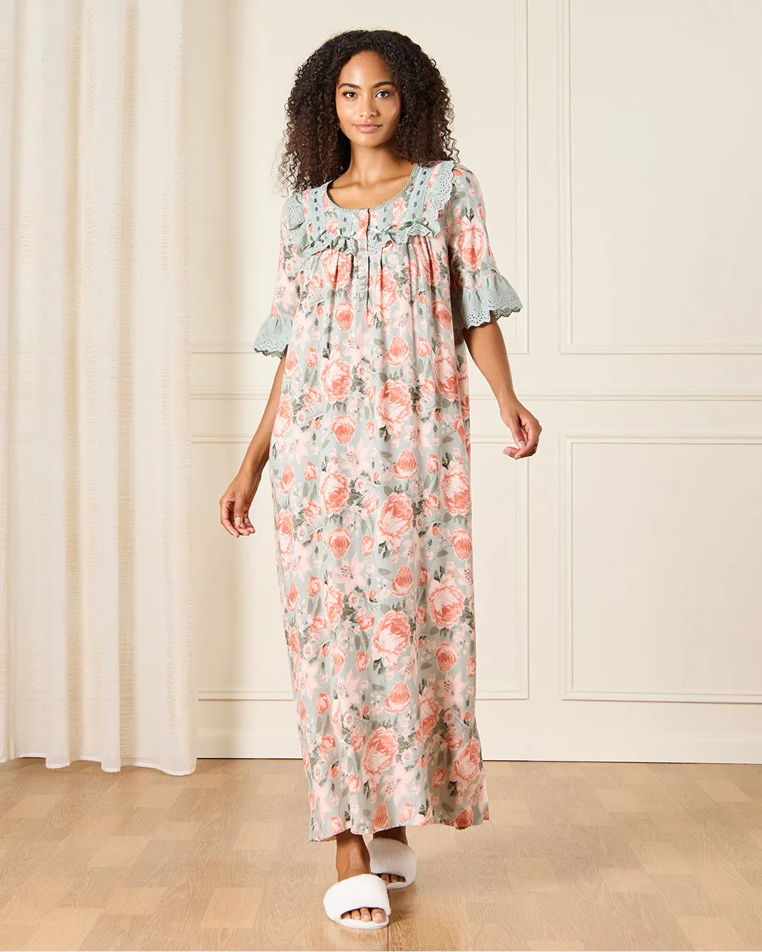 Women Multicolour Floral Print Nightgown sold by Redtag product image thumbnail 4