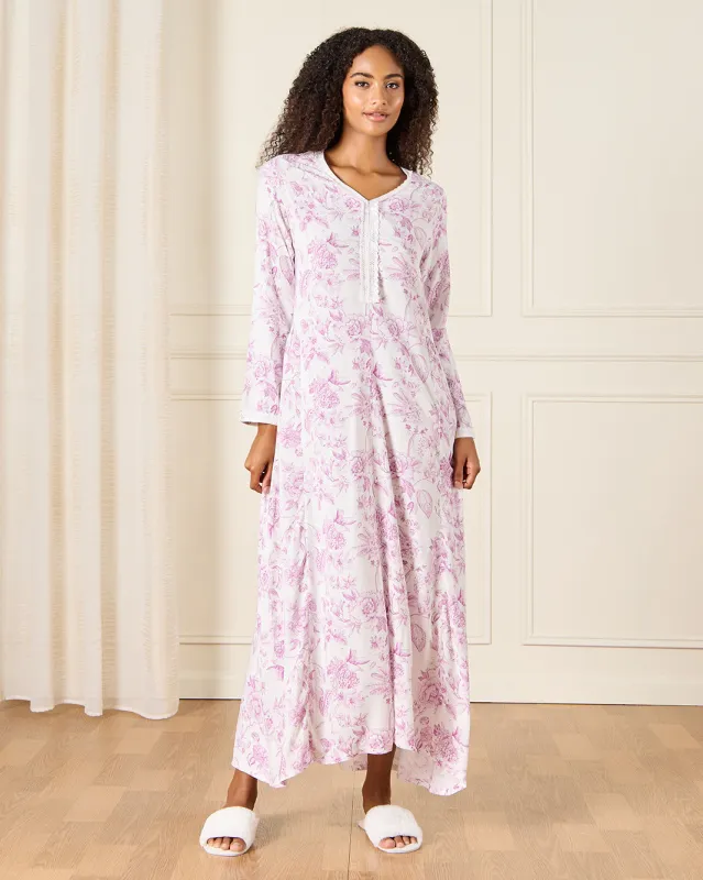 Women White Detailed Printed Nightgown sold by Redtag