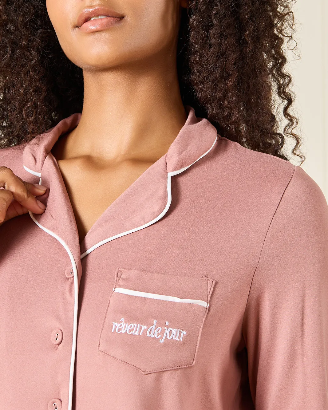 Women Pink Collared Pyjama Set (2 Piece) sold by Redtag product image thumbnail 3