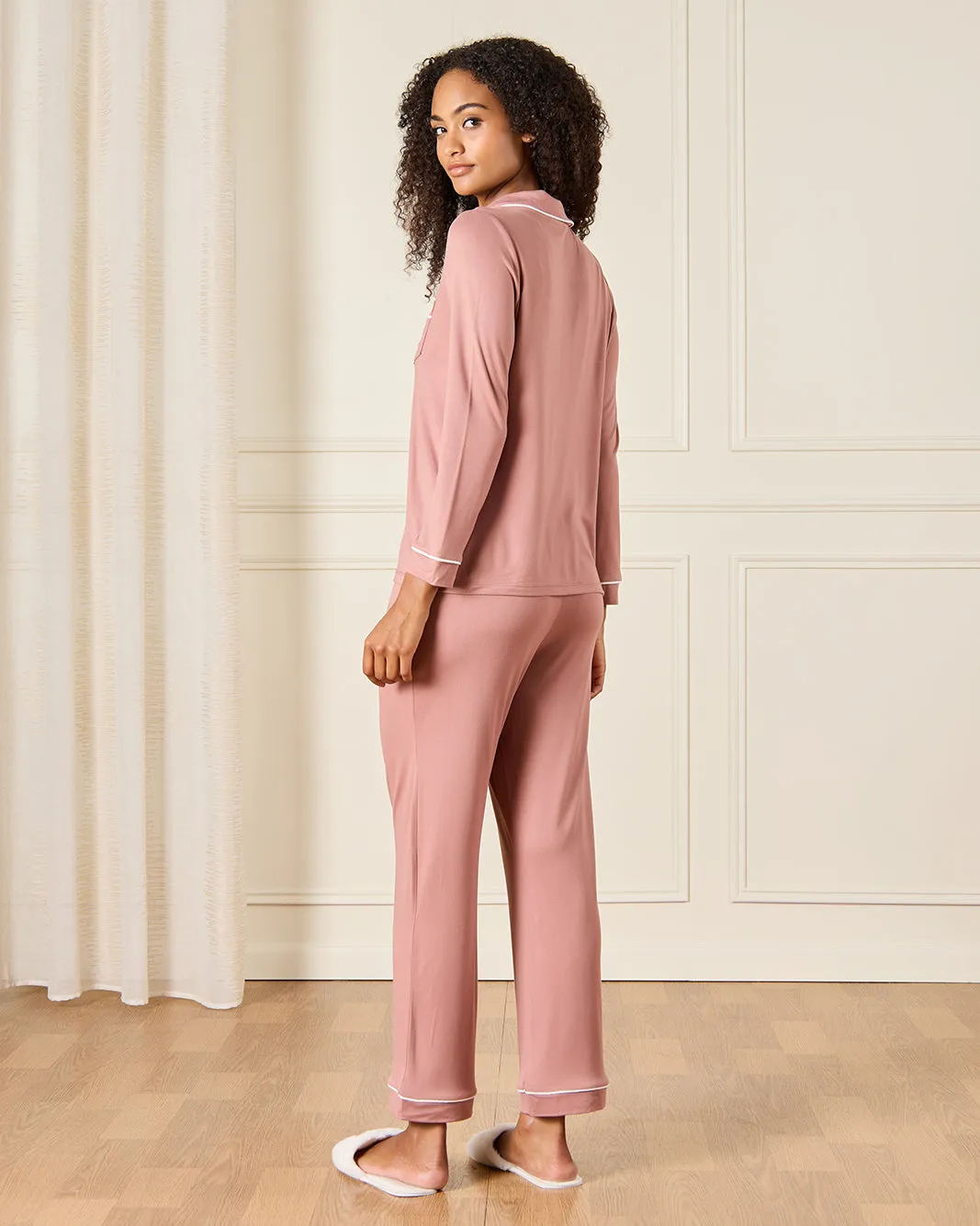Women Pink Collared Pyjama Set (2 Piece) sold by Redtag product image thumbnail 5