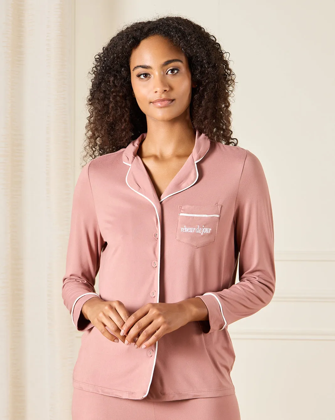 Women Pink Collared Pyjama Set (2 Piece) sold by Redtag product image thumbnail 2