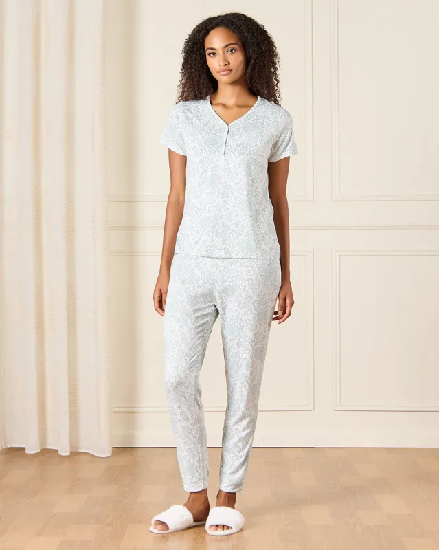 Women Blue Printed Pyjama Set (2 Piece) sold by Redtag