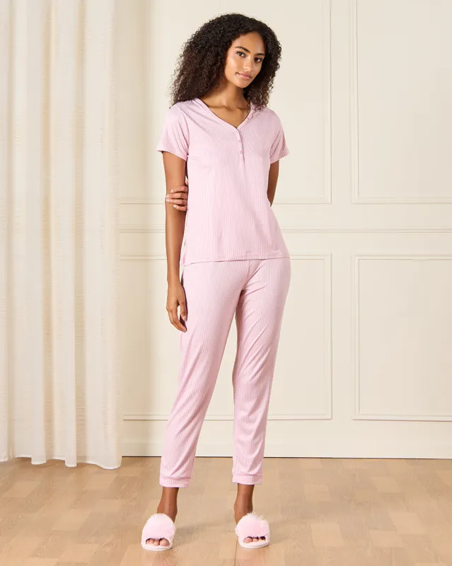 Women Pink All Over Printed Pyjama Set (2 Piece) sold by Redtag