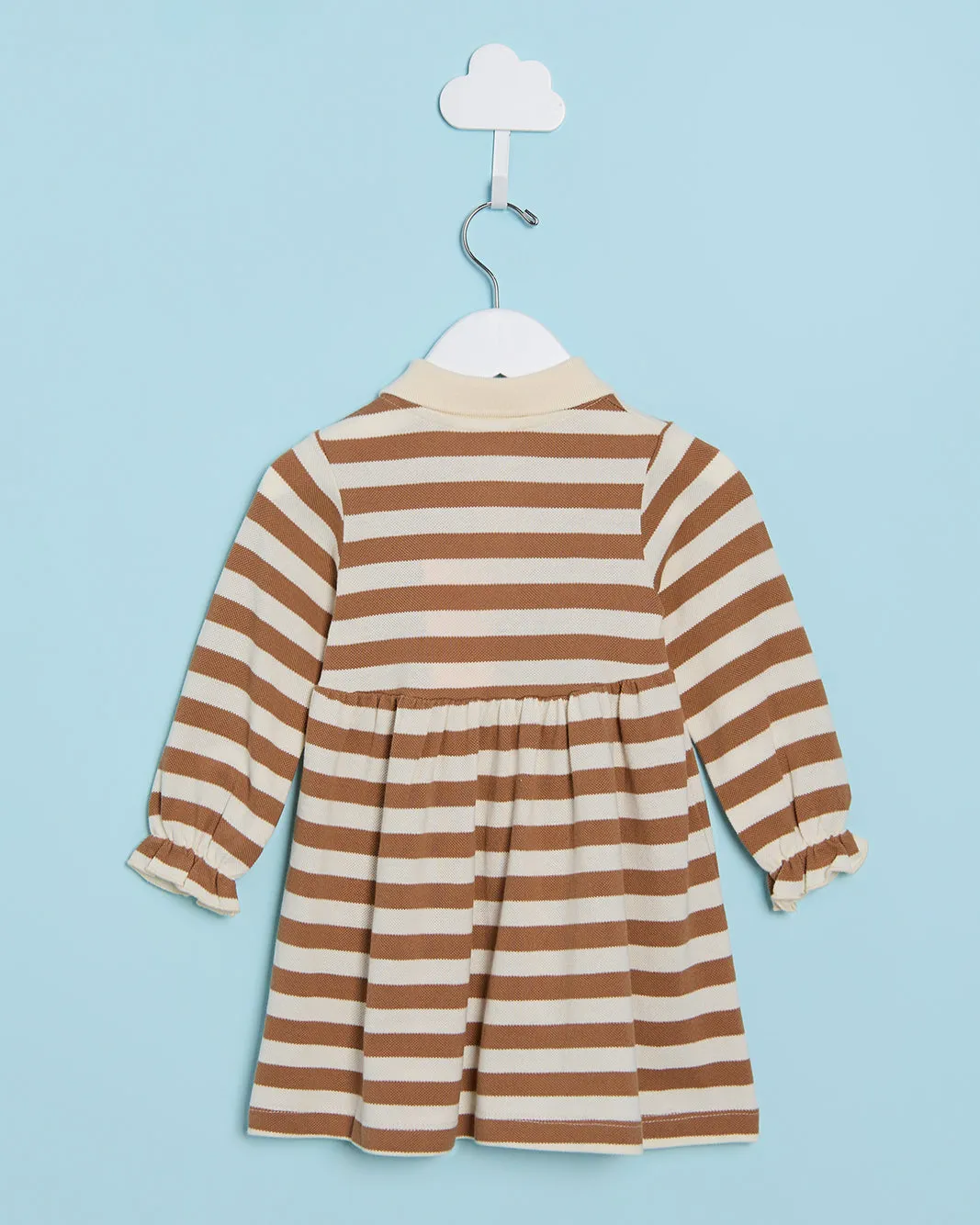 Infant Girls Beige And Brown Striped Collared Dress sold by Redtag product image thumbnail 3