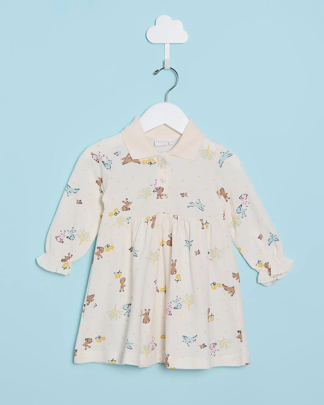 Infant Girls Apricot Printed Collared Dress sold by Redtag