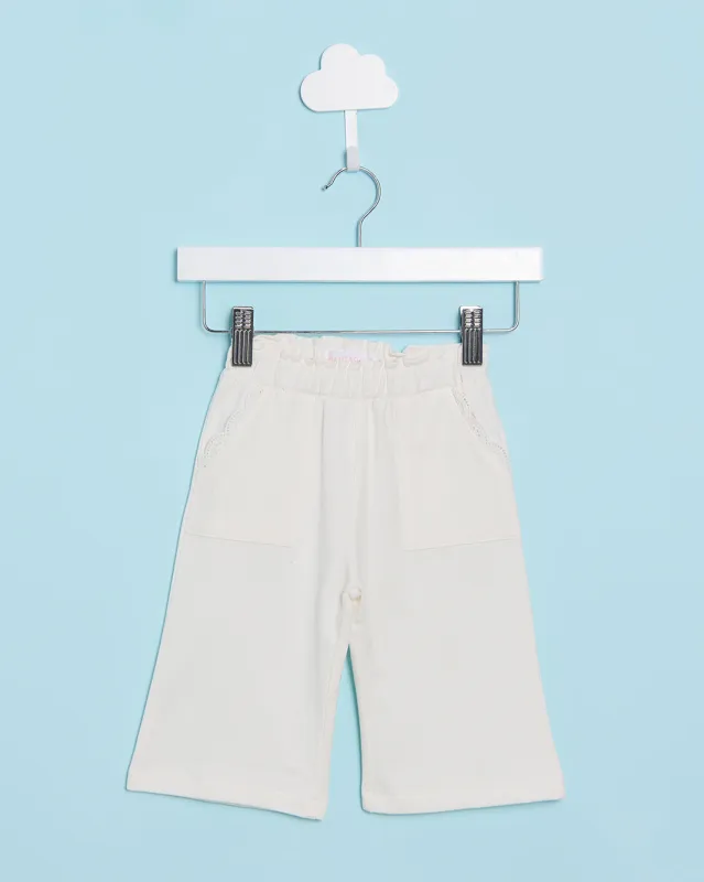 Infant Girls Ivory Lace Pocket Embellished Trousers sold by Redtag