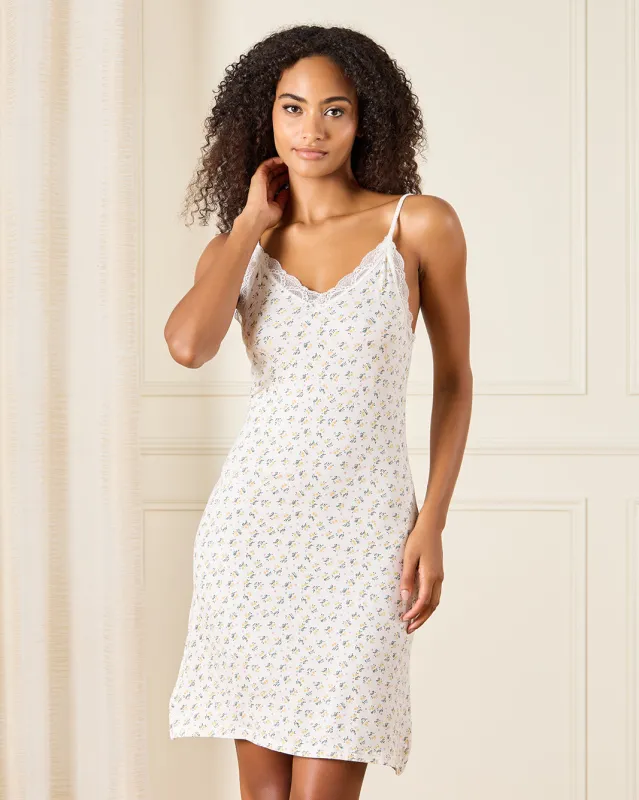 Women White Printed Strappy Chemise sold by Redtag