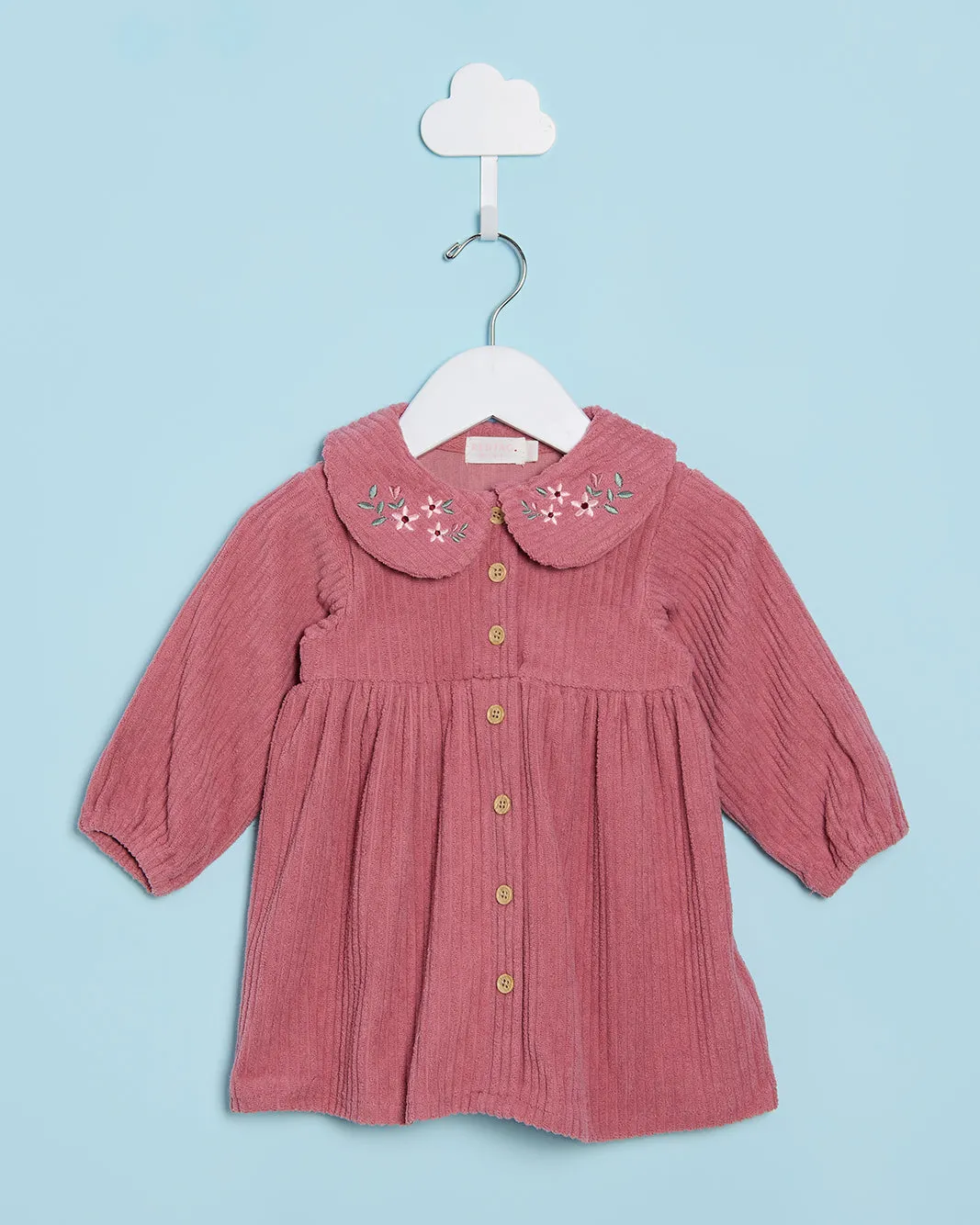Infant Girls Red Embroidered Dress sold by Redtag