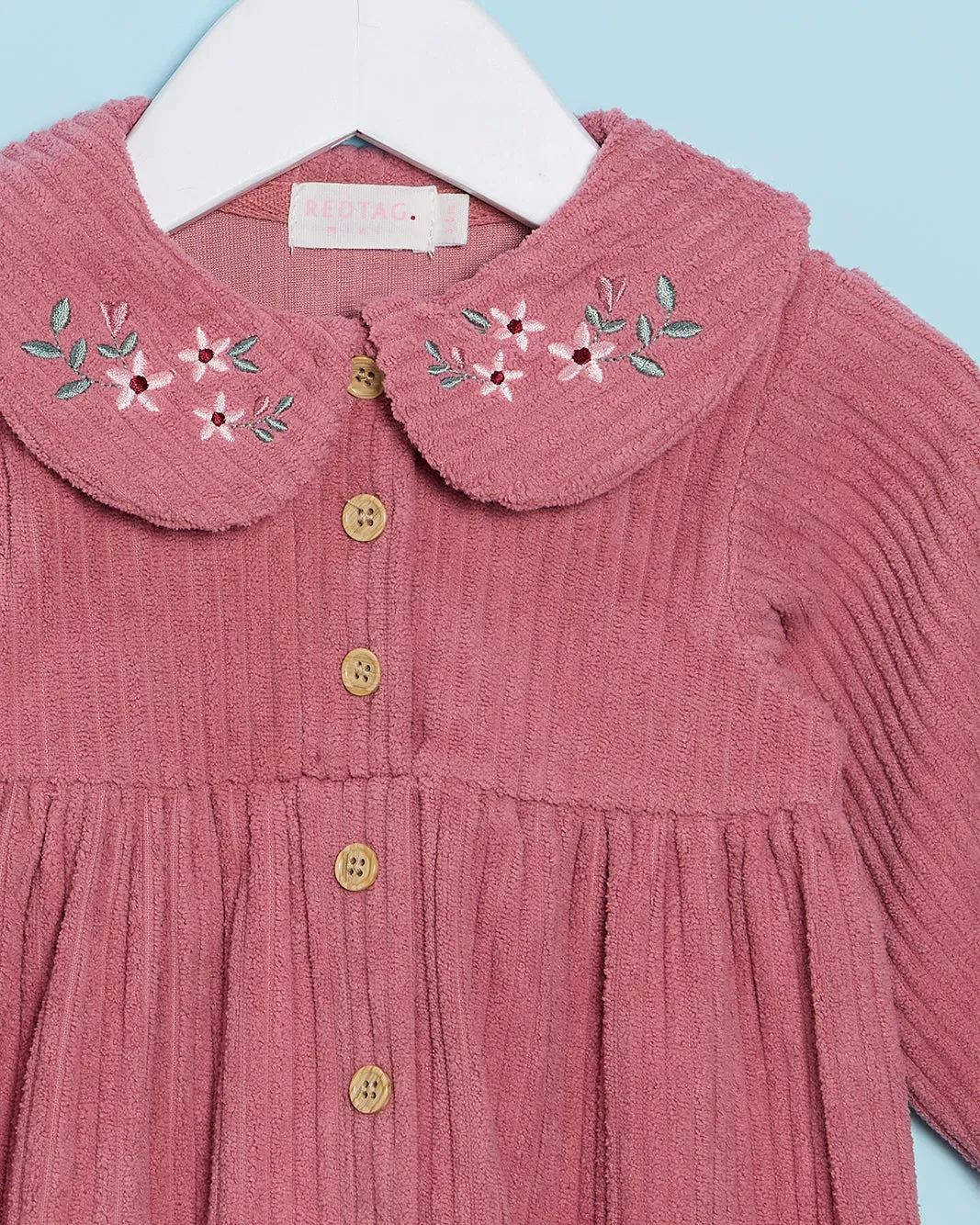 Infant Girls Red Embroidered Dress sold by Redtag product image thumbnail 2