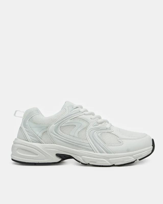 Men White Material Block Trainer sold by Redtag