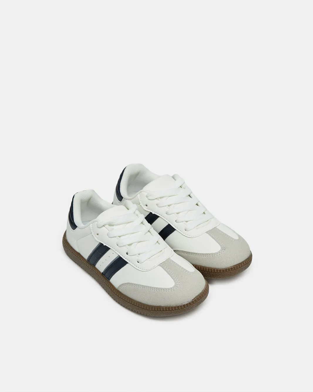 Senior Boys White Stripped Sneakers sold by Redtag product image thumbnail 2