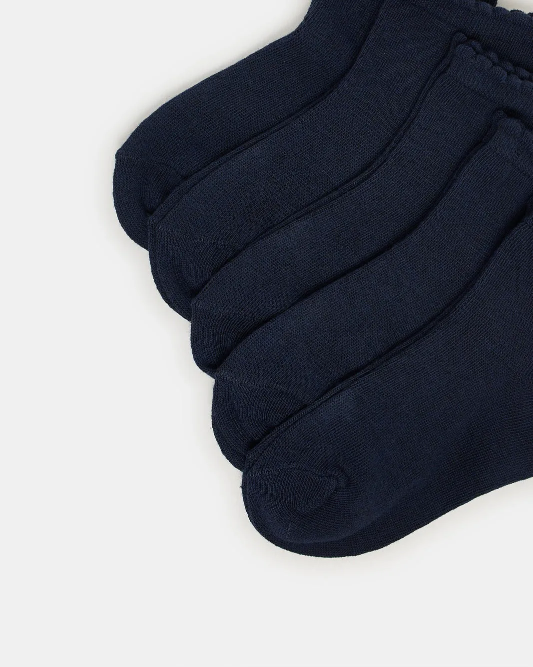Girls Navy High Ankle Socks With Scallop Edge Welt(5 Pairs) sold by Redtag product image thumbnail 3