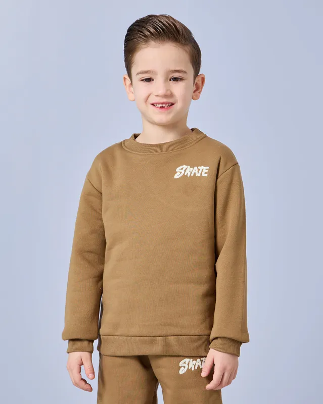 Boys Brown Embroidered Sweatshirt sold by Redtag