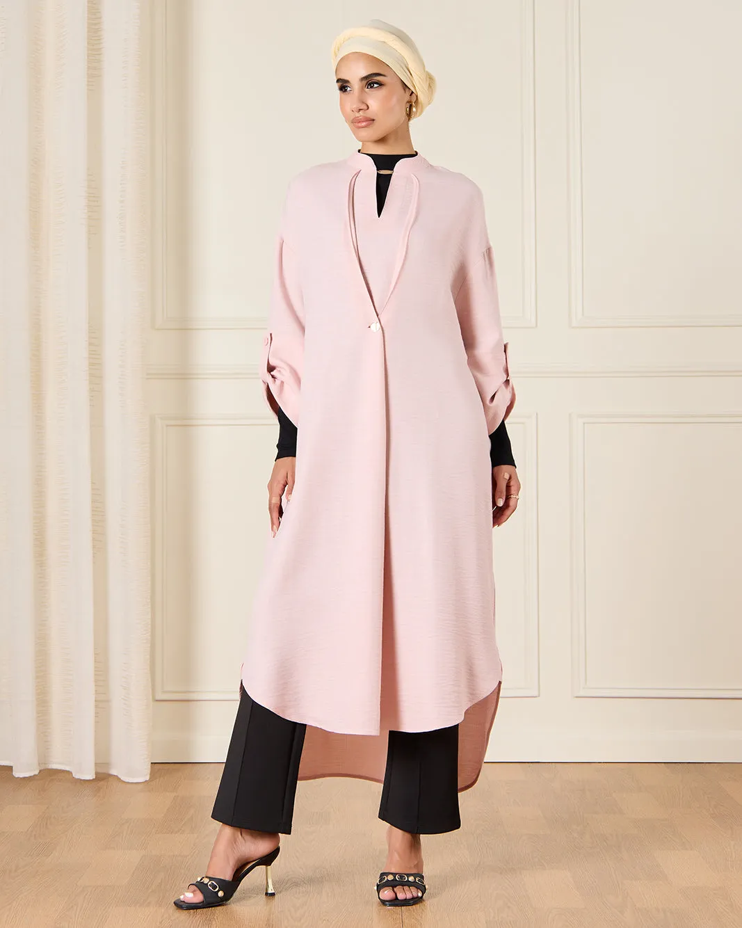 Women Pink Button Kaftan Dress sold by Redtag product image thumbnail 4