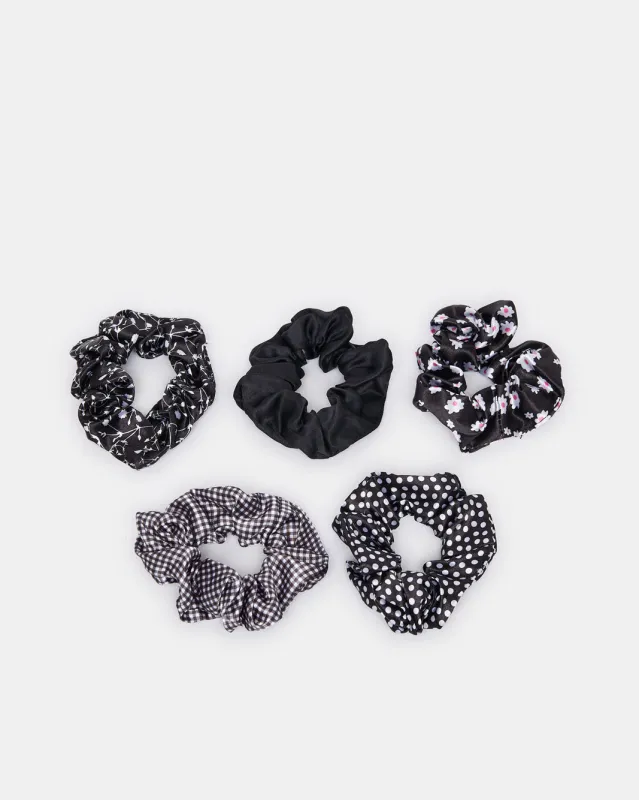 Women Assorted Scrunchy Solid (Pack of 5) sold by Redtag