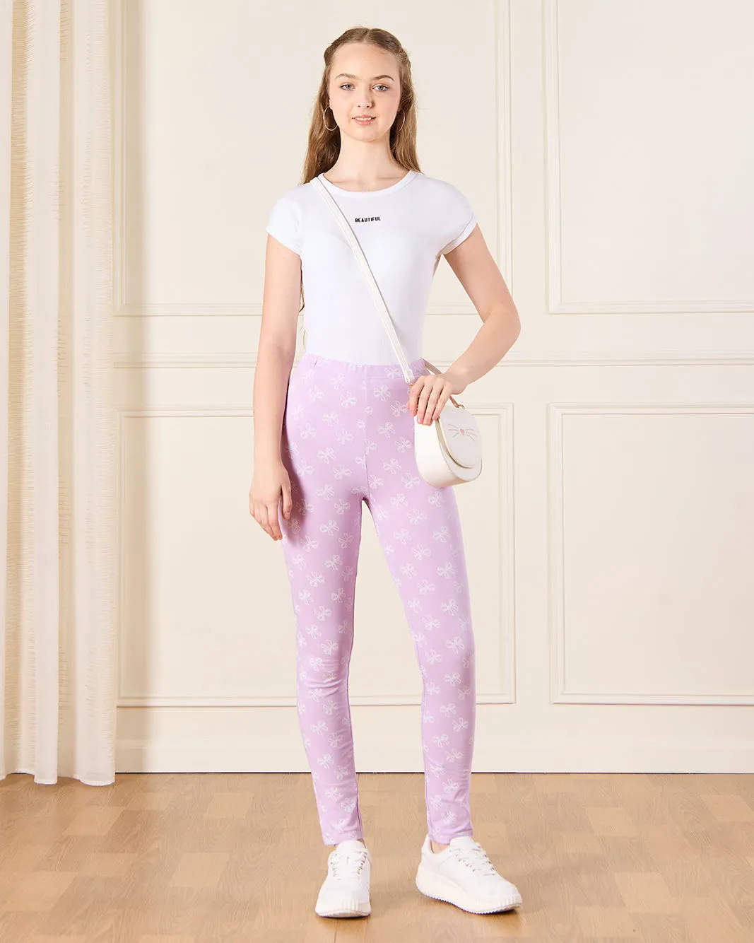 Girls Pink Printed Basic Leggings sold by Redtag product image thumbnail 2