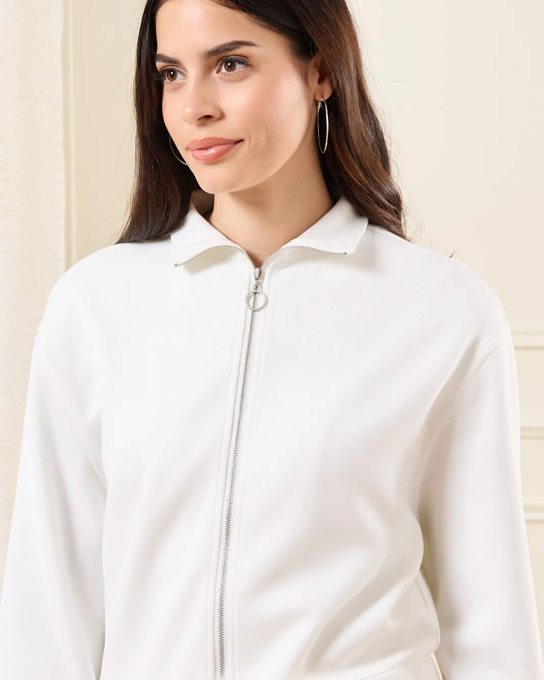 Women Ivory High Neck Sweatshirt sold by Redtag product image thumbnail 4