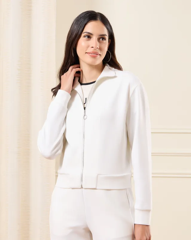 Women Ivory High Neck Sweatshirt sold by Redtag