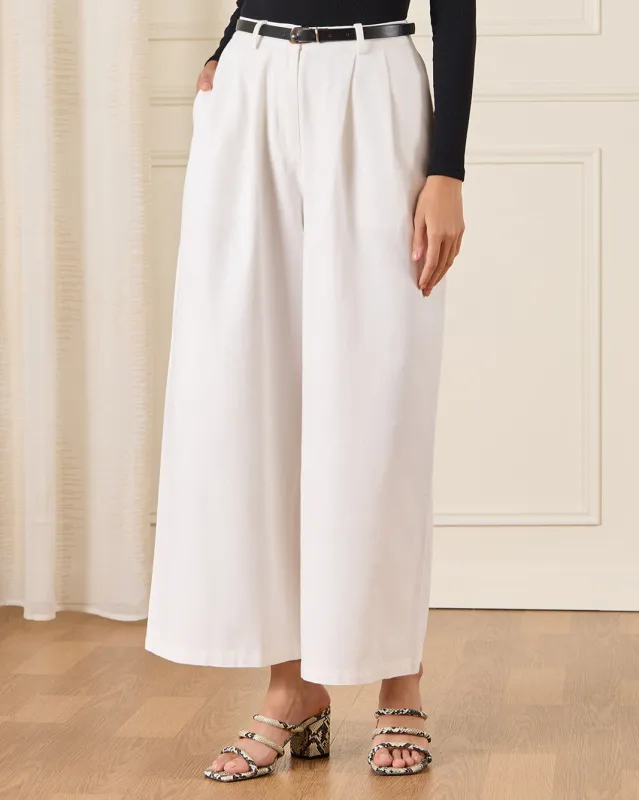 Women Ivory Wide Leg Jeans With Belt sold by Redtag