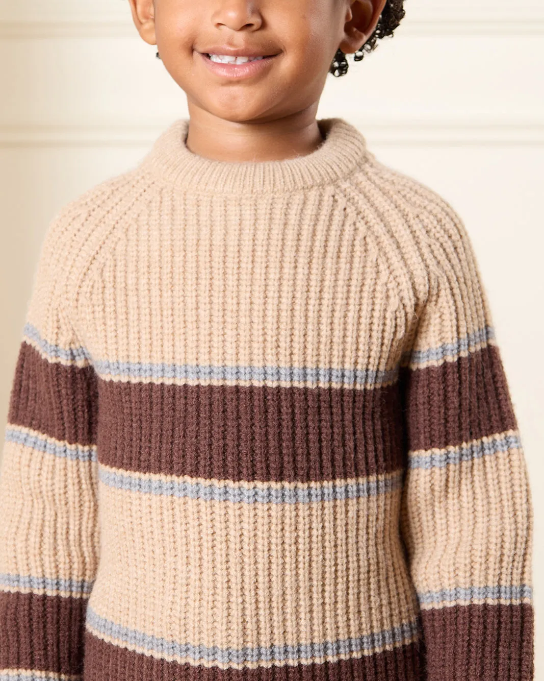 Boys Brown And Beige Striped Pullover sold by Redtag product image thumbnail 4