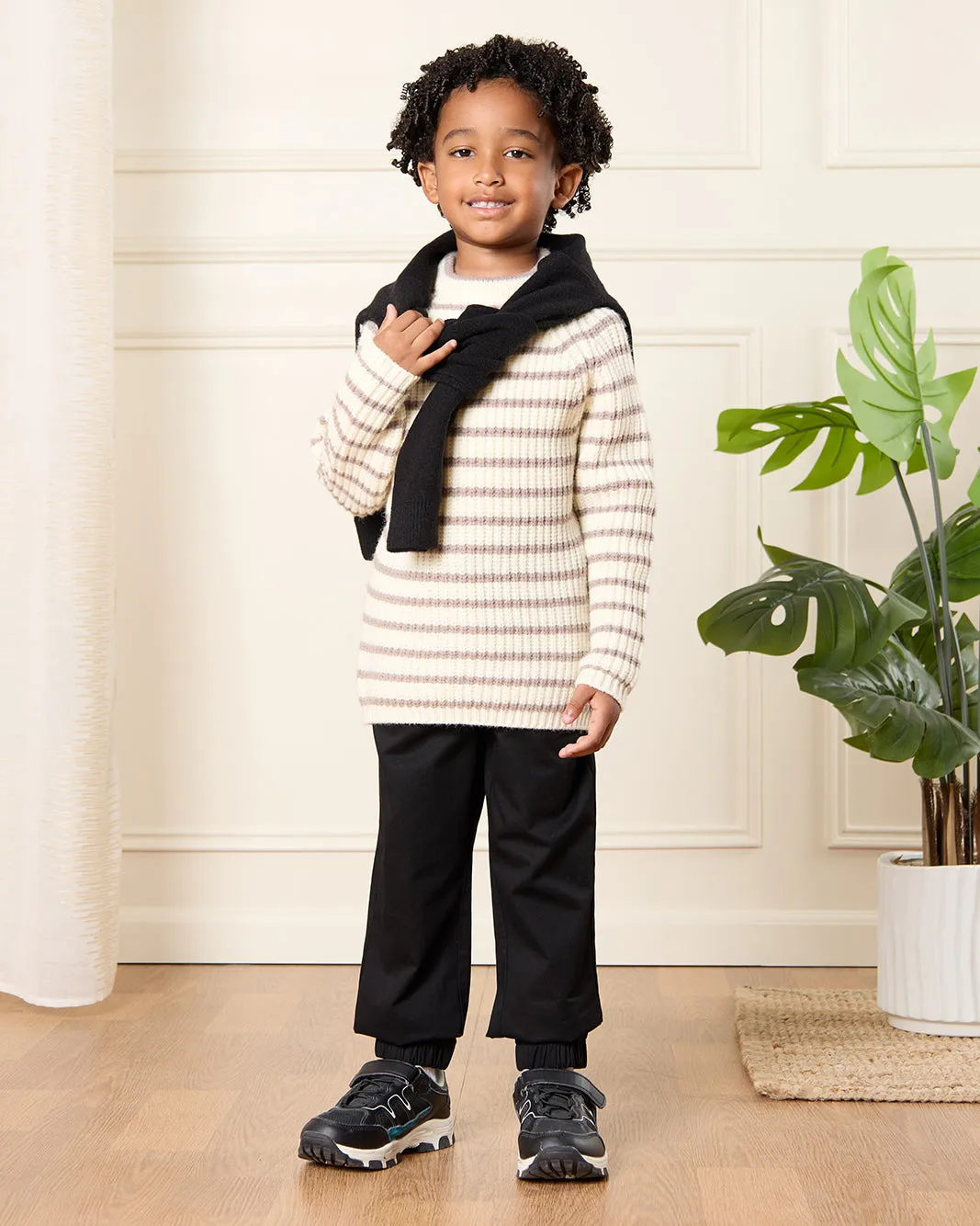 Boys Brown And White Striped Pullover sold by Redtag product image thumbnail 2