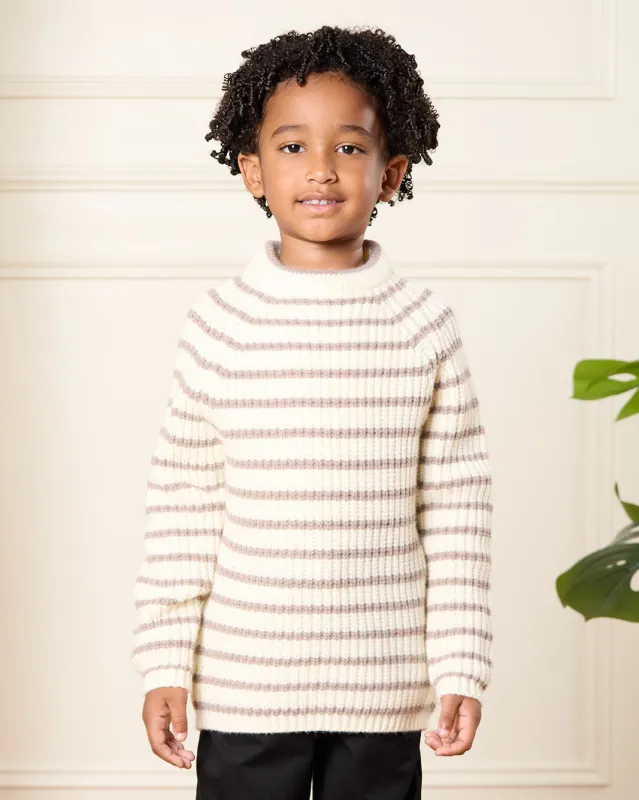 Boys Brown And White Striped Pullover sold by Redtag