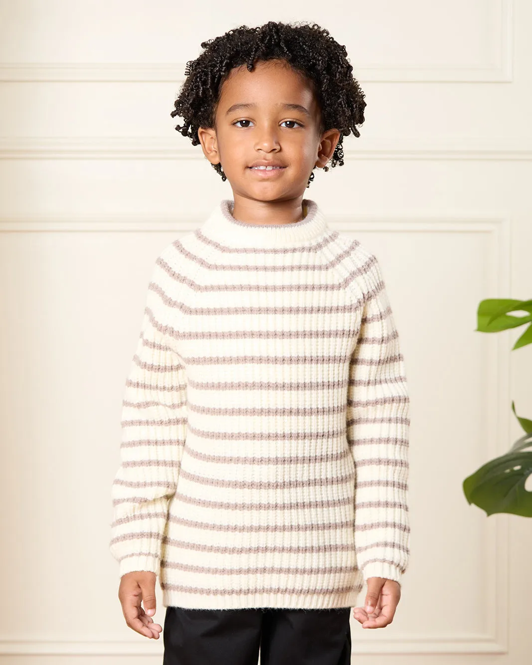 Boys Brown And White Striped Pullover sold by Redtag