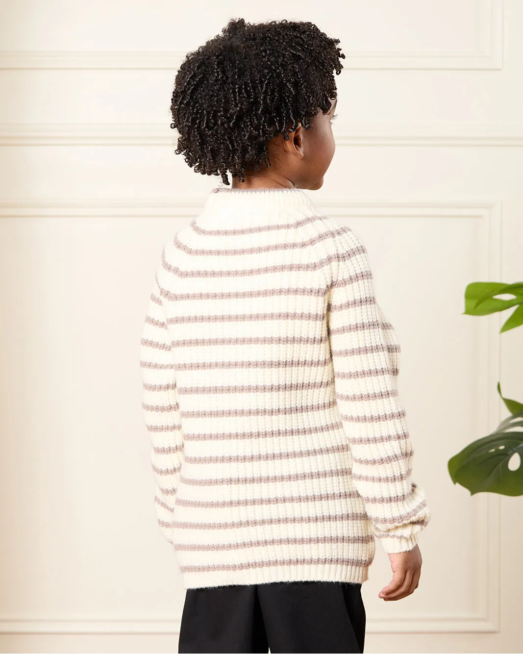 Boys Brown And White Striped Pullover sold by Redtag product image thumbnail 3