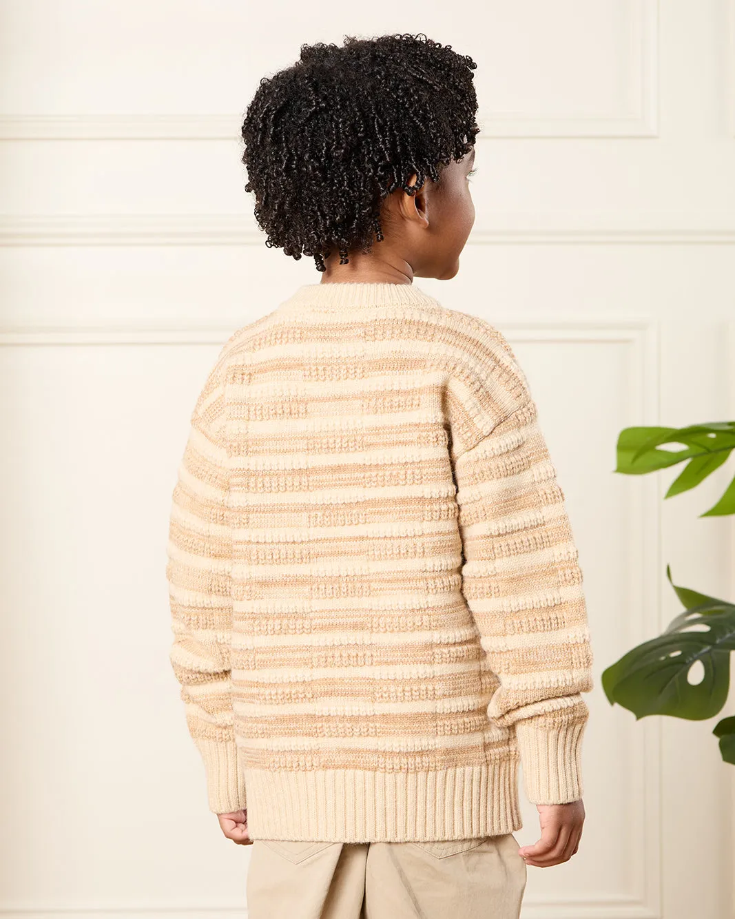 Boys Brown Striped Jumper sold by Redtag product image thumbnail 3