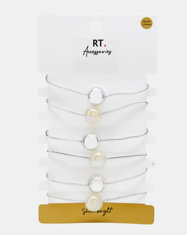 Women Silver Elastic Hair Band Set (6 Piece) sold by Redtag