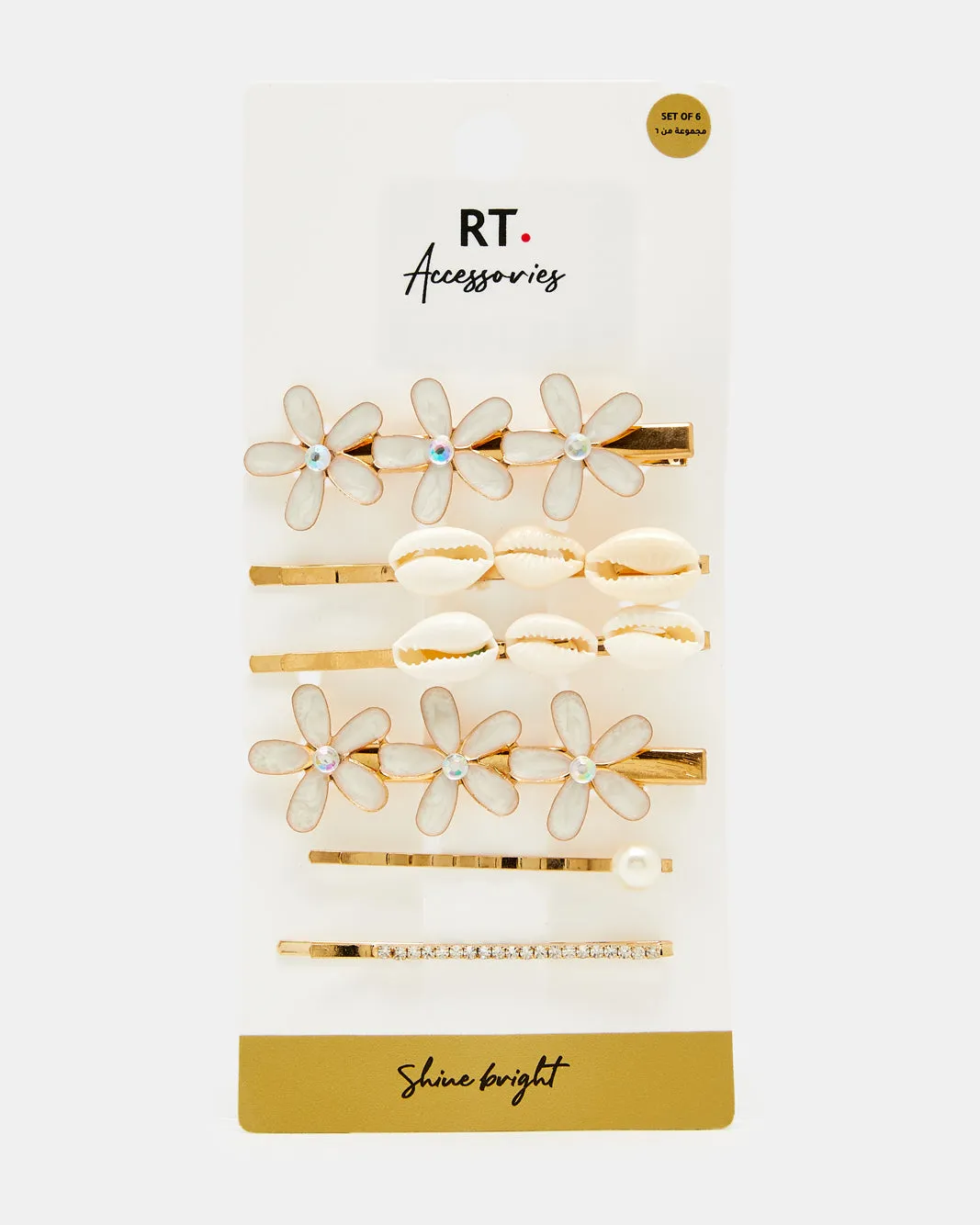 Women White And Gold Embellished Hair Clip (6 Piece) sold by Redtag product image thumbnail 4
