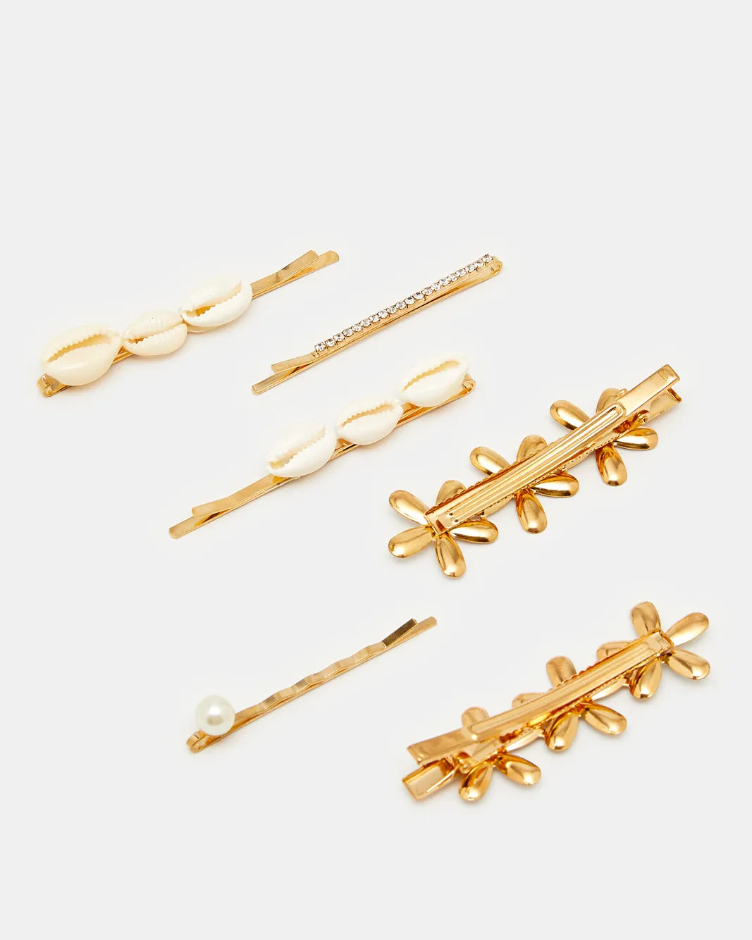 Women White And Gold Embellished Hair Clip (6 Piece) sold by Redtag product image thumbnail 2