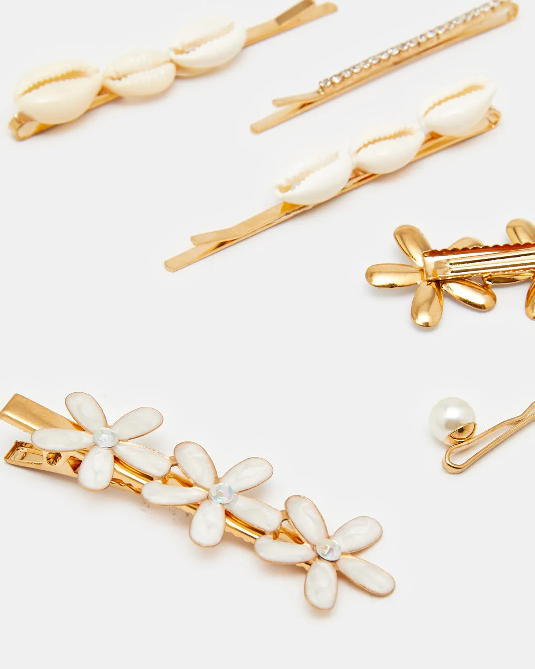 Women White And Gold Embellished Hair Clip (6 Piece) sold by Redtag product image thumbnail 3