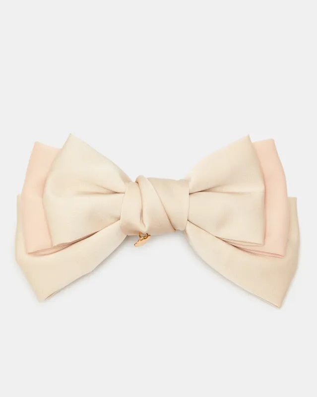 Women Pink And Cream Embellished Hair Clip sold by Redtag